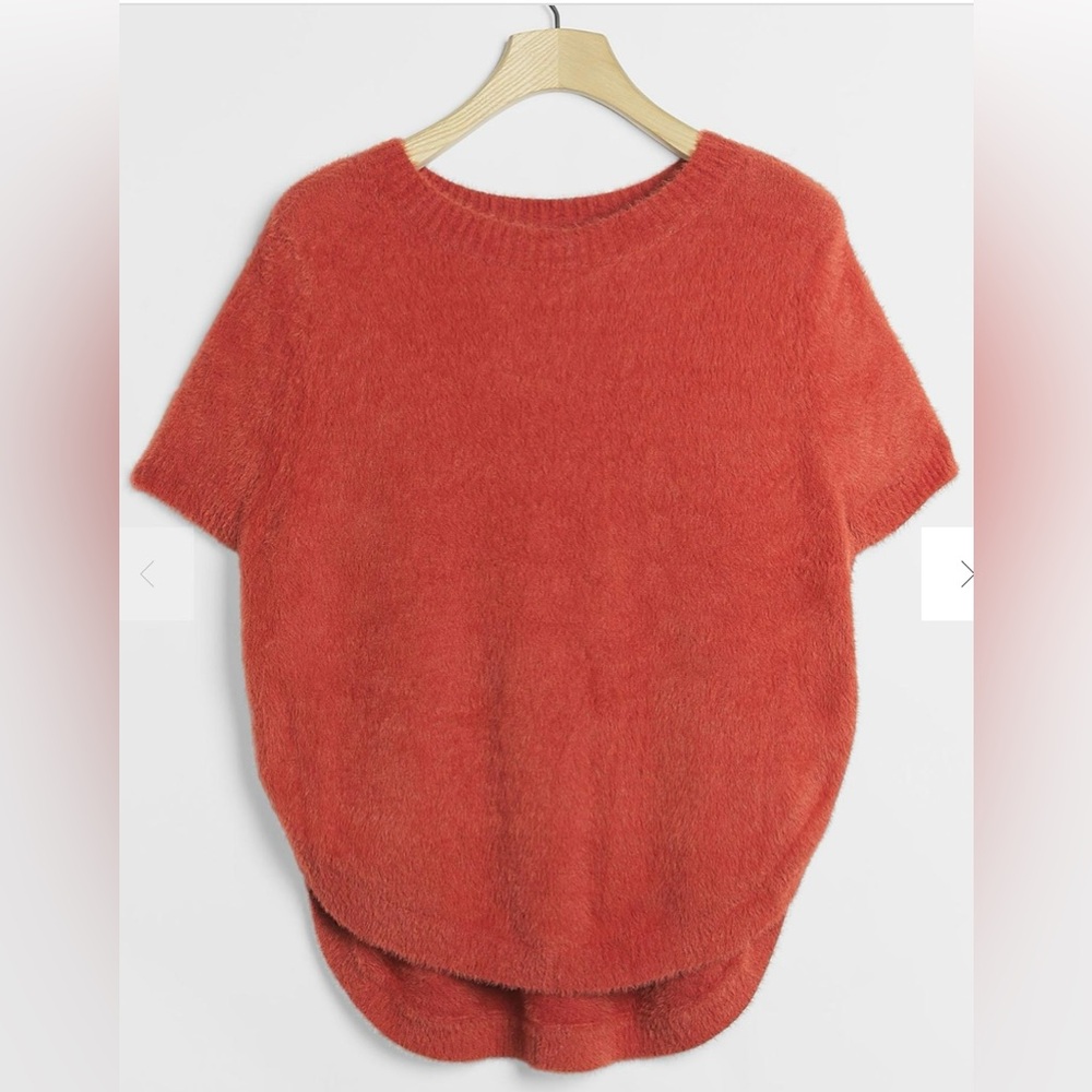 ANTHROPOLOGIE Marianna Eyelash Red Fuzzy Soft Sweater size M/L NWOT